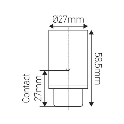 Douille montee thermoplastique E14 noir lisse culot H21mm