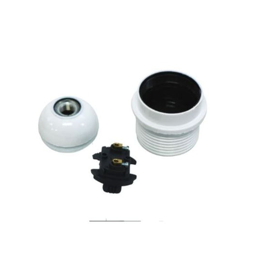 Douille demontee thermoplastique E27 blanc av portee pastille auto