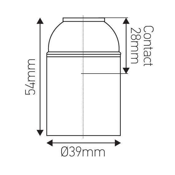 Douille montee thermoplastique E27 or lisse