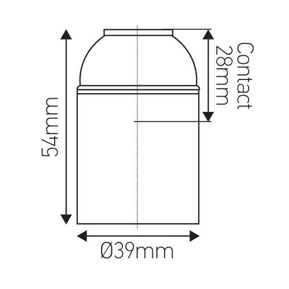 Douille montee thermoplastique E27 or lisse
