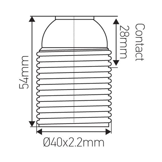 Douil.E27 Filetee Montee Noire