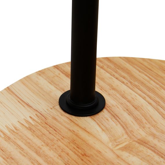 FS Lampe à poser E27 Max.60W Noir - pieds Bois clair - cable PVC L.200cm avec inter. Noir