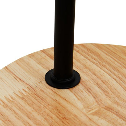 FS Lampe à poser E27 Max.60W Noir - pieds Bois clair - cable PVC L.200cm avec inter. Noir