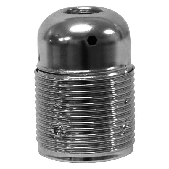 Douille demontee acier E27 gris anthracite filetee av borne de terre