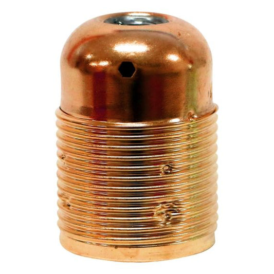 Douille demontee acier E27 cuivre filetee av borne de terre