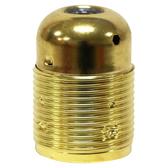 DOUILLE E27 FILETTE AVEC TERRE ACIER LAITONNEE