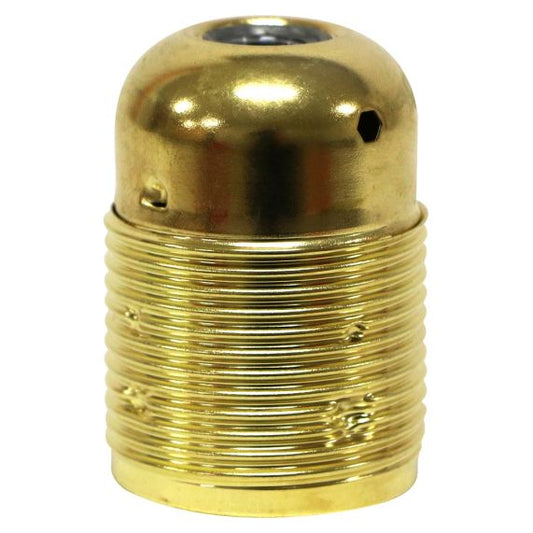 DOUILLE E27 FILETTE AVEC TERRE ACIER LAITONNEE