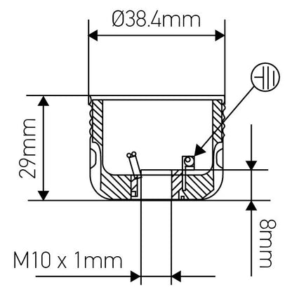DOUILLE E27 FILETTE AVEC TERRE ACIER LAITONNEE