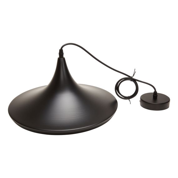 FS EL Suspension E27 abat-jour métal Noir extérieur / Doré Intérieur cable PVC L.100cm