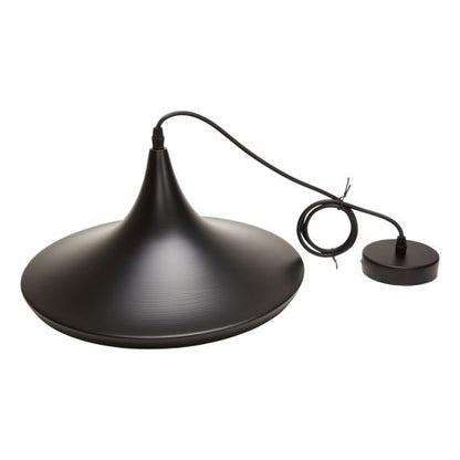 FS EL Suspension E27 abat-jour métal Noir extérieur / Doré Intérieur cable PVC L.100cm