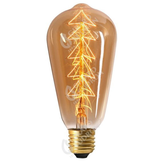 Edison Filament Métallique Sapin 24W E27 2000K Ambre