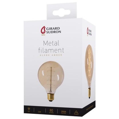 Globe Filament Métallique Sapin 24W E27 2000K Ambre