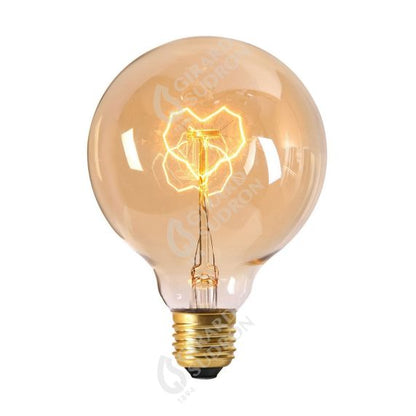 Globe Filament Métallique Cœur 24W E27 2000K Ambre