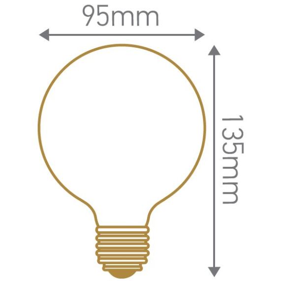 Globe Filament Métallique Cœur 24W E27 2000K Ambre