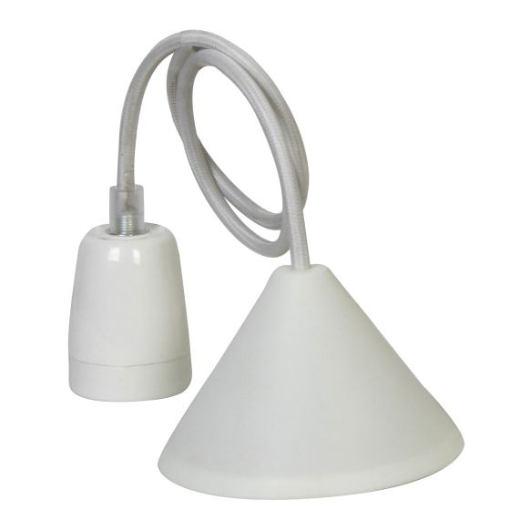 FS MONTURE E27 CERAM.CABL.TEXT BLANC F.80CM