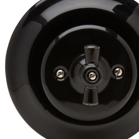 RETRO-INDUS switch porcelain flush mounted black