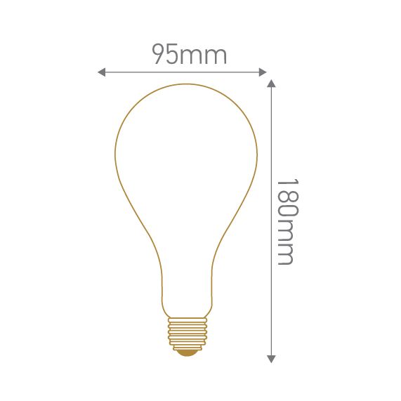 Lampe Filament Métallique Spirale 180mḿ 24W E27 2000K Ambre. 3125460249794