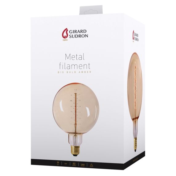 Globe G200 Filament Métallique Spiralé 24W E27 2000K Ambre