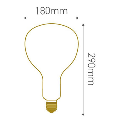 Lampe Poire R180 Filament Métallique Spiralé 24W E27 2000K Ambre