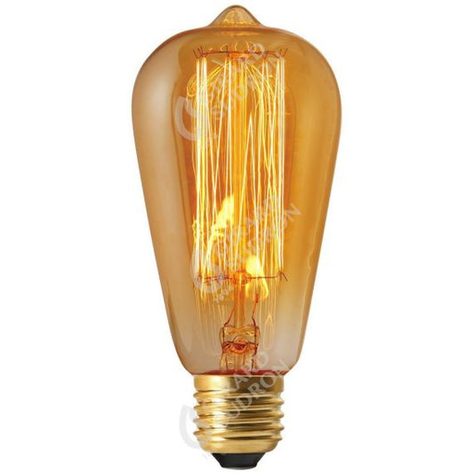 Edison Filament Métallique Droit 24W E27 2000K Ambre