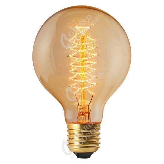 Globe D80 Filament Métallique Spiralé 24W E27 2000K Ambre