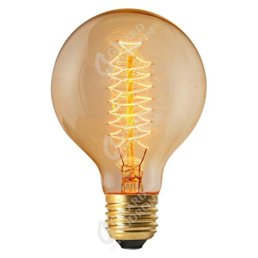 Globe D80 Filament Métallique Spiralé 24W E27 2000K Ambre