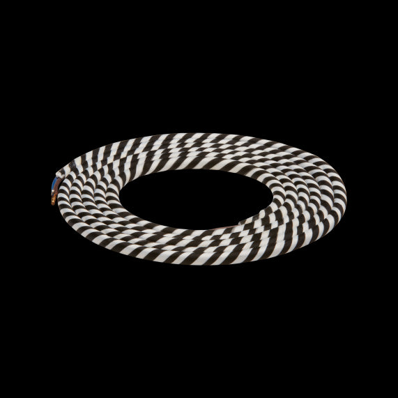 Cable rond spirale noir blanc 2 mètres 2 x 0,75mm2
