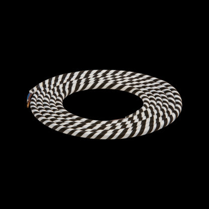 Cable rond spirale noir blanc 2 mètres 2 x 0,75mm2