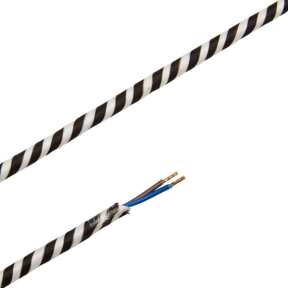 Cable rond spirale noir blanc 2 mètres 2 x 0,75mm2
