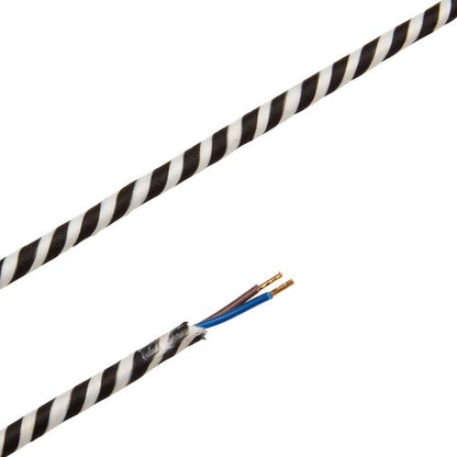 Cable rond spirale noir blanc 2 mètres 2 x 0,75mm2