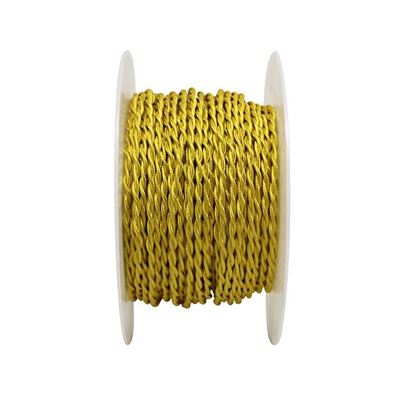 CABLE TORSADE 2X0,5 TRESSE RAYONNE OR (TOURET 50M)