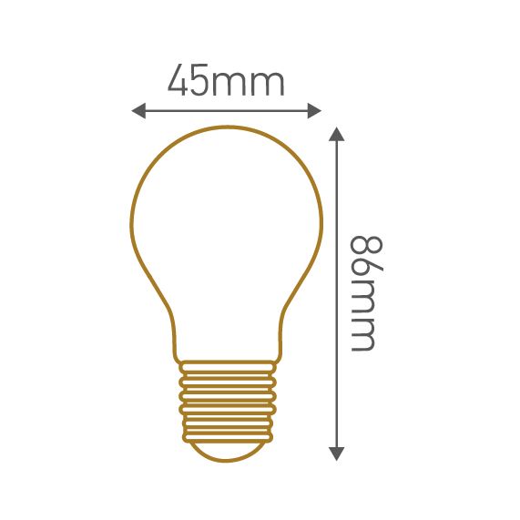 Sphérique G45 Filament LED 6W E27 2700K 780lm Dim. Mat