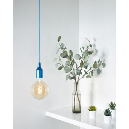 Douille Bouteille Acier E27 Bleu Electrique