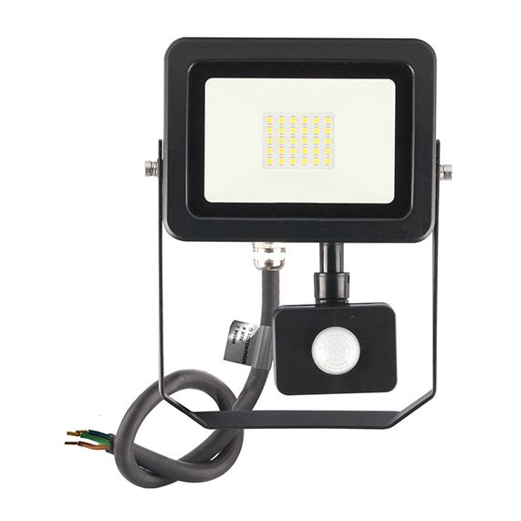 Yonna II - Projecteur LED 20W 3000K 2000lm 110° IP44 noir PIR