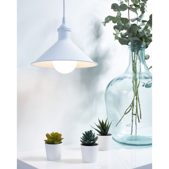 Douille aluminium filetée av. bague ø50mm H.72mm blanc mat