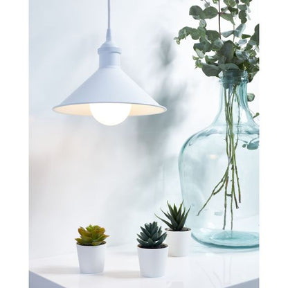 Douille aluminium filetée av. bague ø50mm H.72mm blanc mat