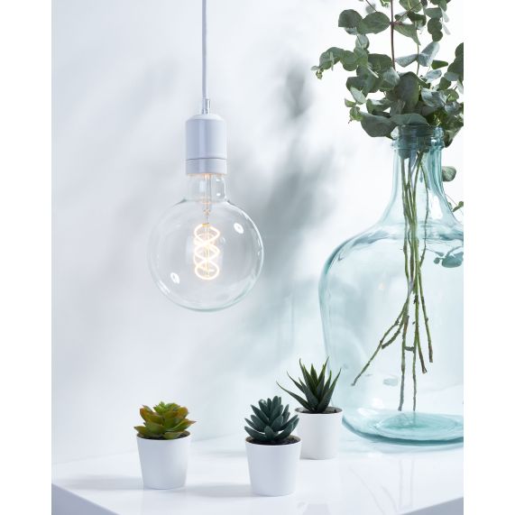 Douille Céramique E27 Blanc Antique