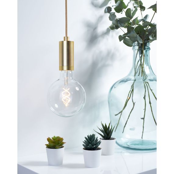 Douille Cylindre Acier E27 Dorée