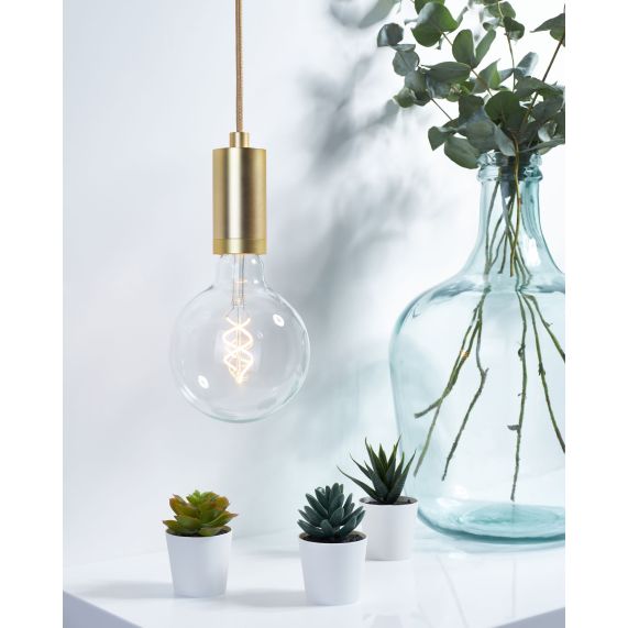 Câble Textile Rond 2x0,75mm2 Double Isolation Beige 2 Mètres