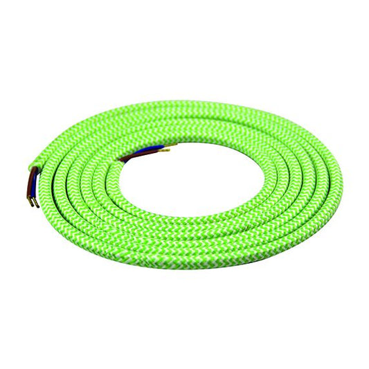 FS Cable rond chiné vert d eau 2 mètres 2 x 0,75mm2