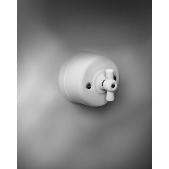 RETRO-CHARM switch porcelain surface mounted white