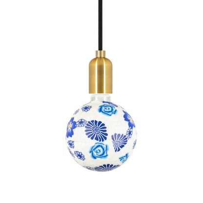 Globe imprimé bleu G125, Filament LED, 4W, 88lm, E27, 6900K, Dim