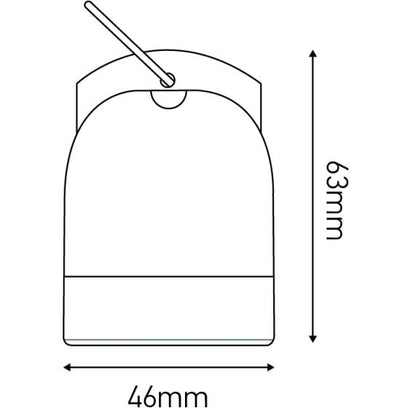 Douille E27 porcelaine av. crochet ø46mm H.70mm blanc