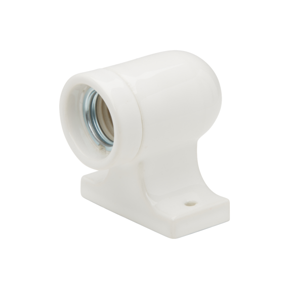 Applique porcelaine E27 av. patte de fixation blanc