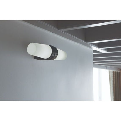 Applique porcelaine E14 double av. verrerie opaline blanc