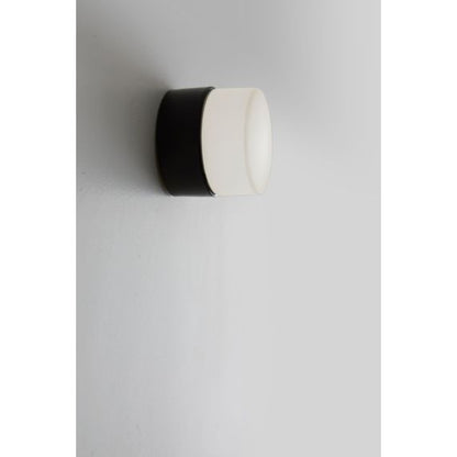 Applique porcelaine G9 hublot av. verrerie opaline blanc