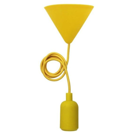 FS EcoWatts - Suspension E27 silicone câb. text. L.120cm jaune