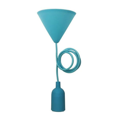 FS EcoWatts - Suspension E27 silicone câb. text. L.120cm bleu