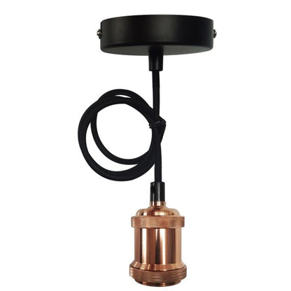 FS EcoWatts - Suspension E27 métal câb. text. L.100cm bronze