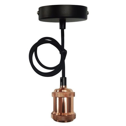 FS EcoWatts - Suspension E27 métal câb. text. L.100cm bronze